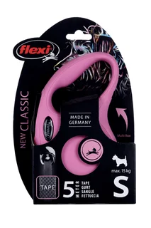 Поводок-рулетка Flexi new classic tape S 5 м до 15 кг розовый