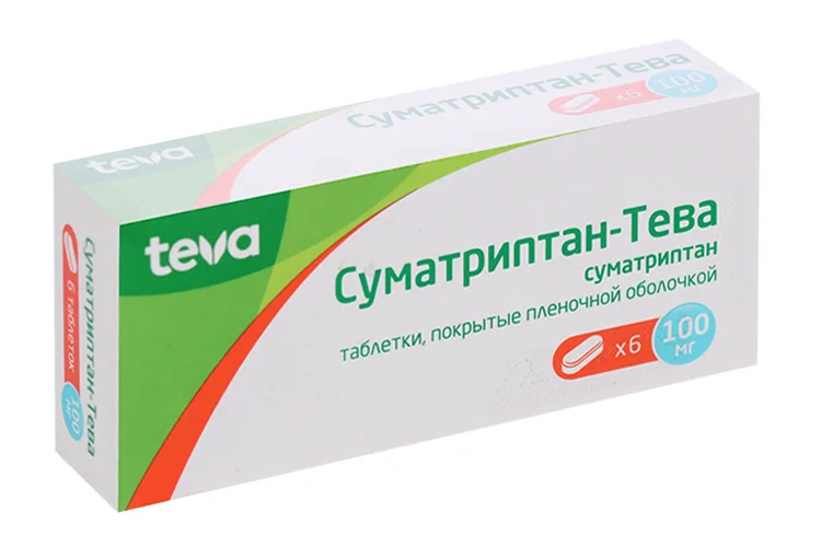 Суматриптан таблетки 100 мг 6 шт