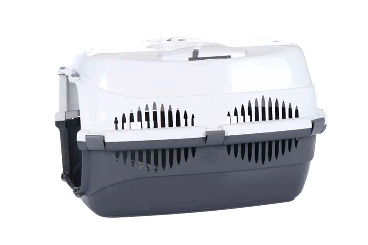 Переноска ZooKing Спутник-ZooM для животных до 12 кг с метал дверцей 49×32×33 см серый белый