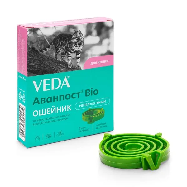 Ошейник репеллентный для кошек Аванпост Bio Veda 35 см