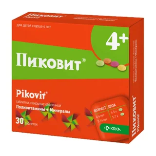 Пиковит таблетки покрытые пленочной оболочкой 4+ 30 шт