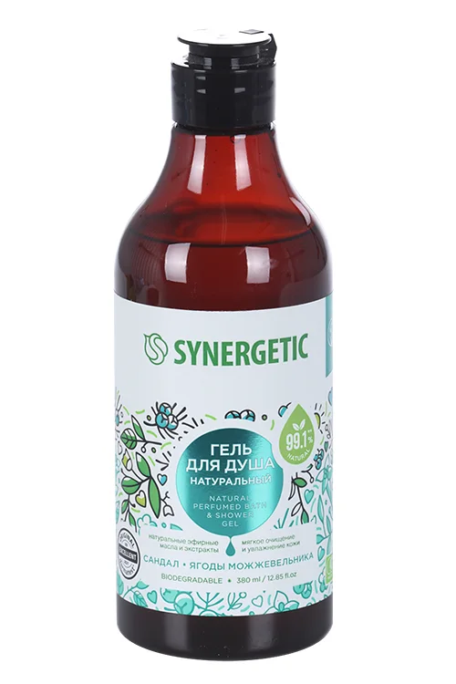 Гель для душа Synergetic натуральный сандал и ягоды можжевельника 380 мл