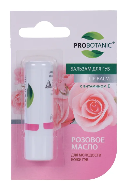Бальзам для губ Probotanic с витамином Е Розовое масло 4 гр