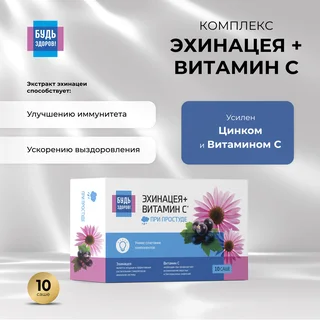 Будь Здоров Комплекс Эхинацеи витамин С цинк саше 10 шт