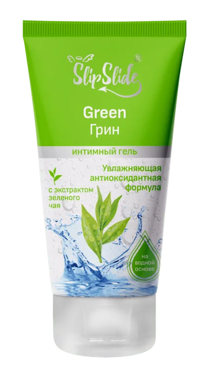 Гель-смазка интим СлипСлайд увлажн антиоксид формула экстр зеленого чая (Green) 50 мл