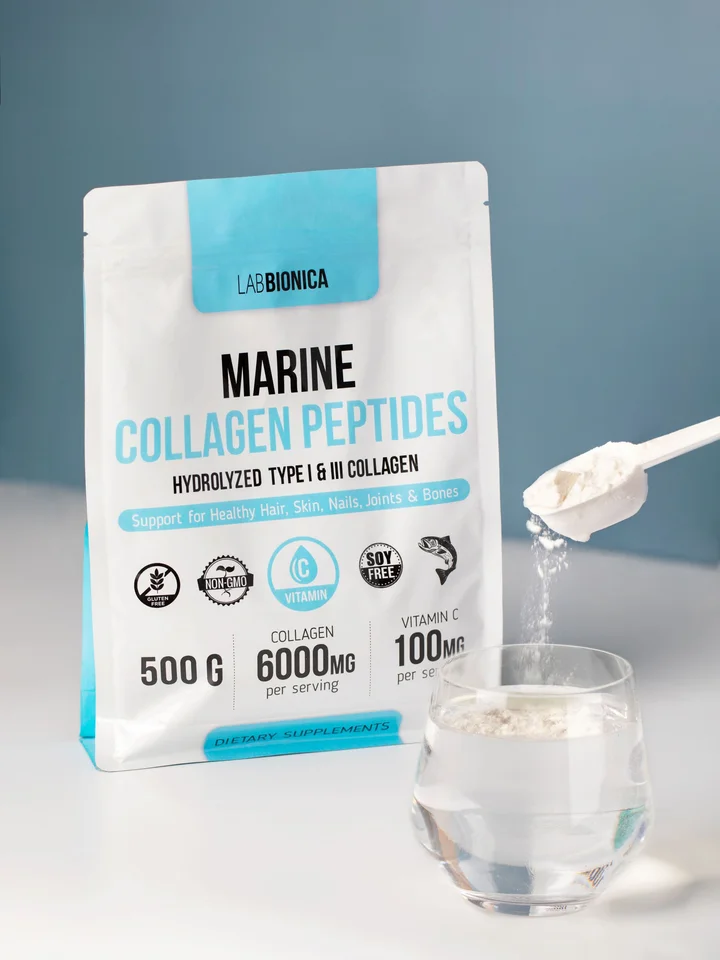 Комплексная пищевая добавка Labbionica Коллаген морской с витамином С 6000 mg в порошке