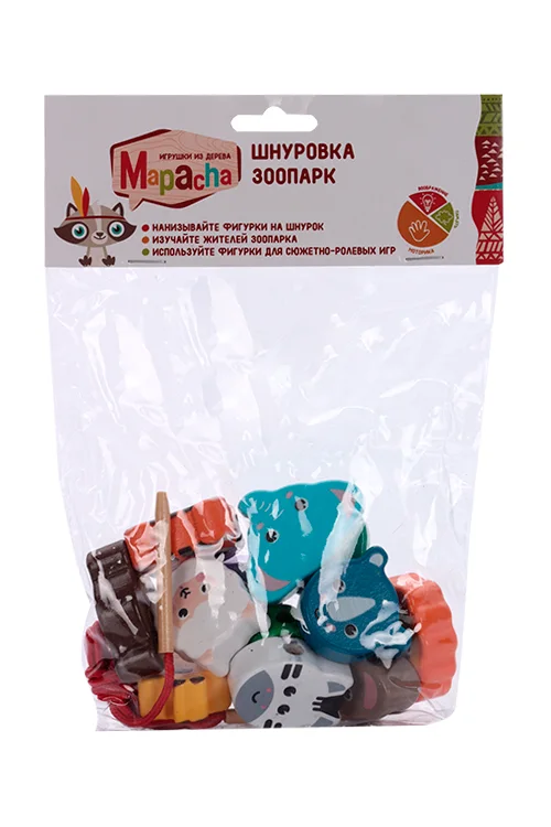 Игрушка Mapacha Шнуровка Зоопарк деревянная