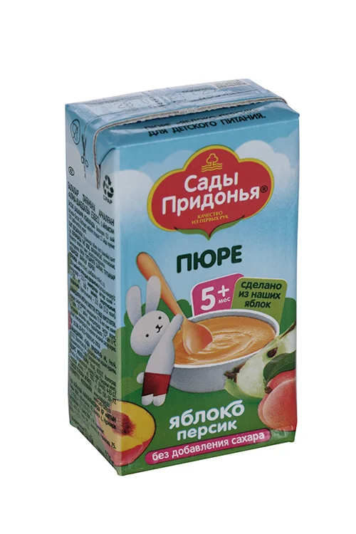 Пюре Сады Придонья ябл / персик без сахара 125 гр