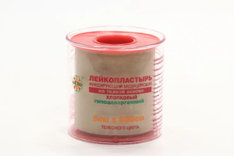 Лейкопластырь Лейко гипоаллерг на тканевой основе в катушке / пластик пенале 5×500 см телесн