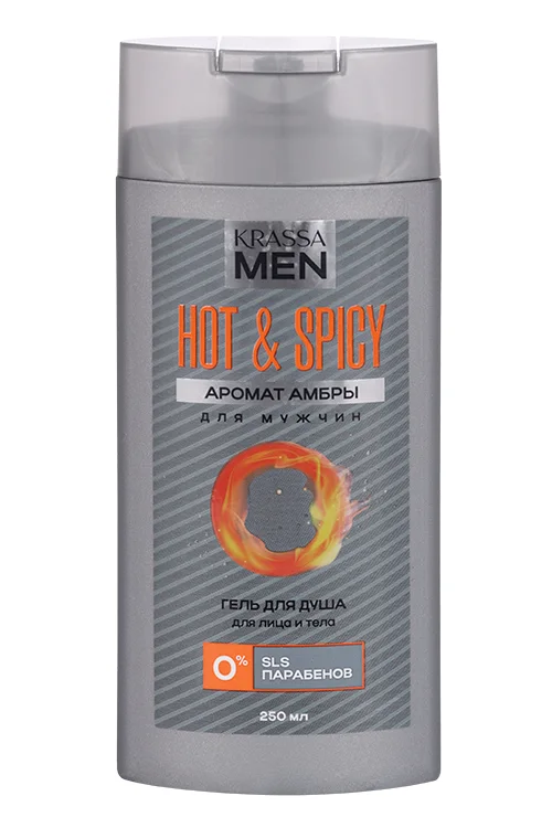 Гель для душа Krassa Men Hot & Spicy для лица / тела 250 мл