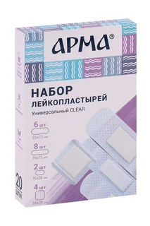Лейкопластырь Арма бактерицид набор универсальный Clear 20 шт