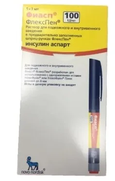 Фиасп раствор 100 ЕД / мл 5 шт