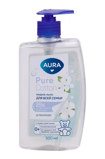 Мыло жид Aura Pure Cotton для всей семьи 500 мл