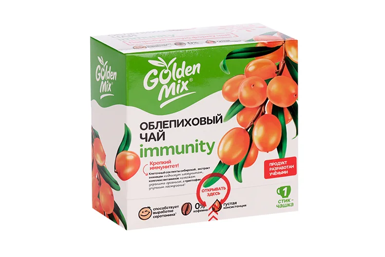 Чай облепиховый Golden Mix Immunity Алтайский букет 18 гр 21 шт стик-саше