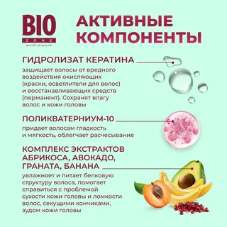 Биозон шампунь для всех типов волос с экстрактами фруктов 250 мл