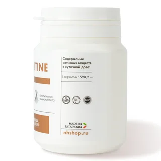 Л карнитин, жиросжигатель, для похудения, аминокислота, Natural Health, 60 капсул.