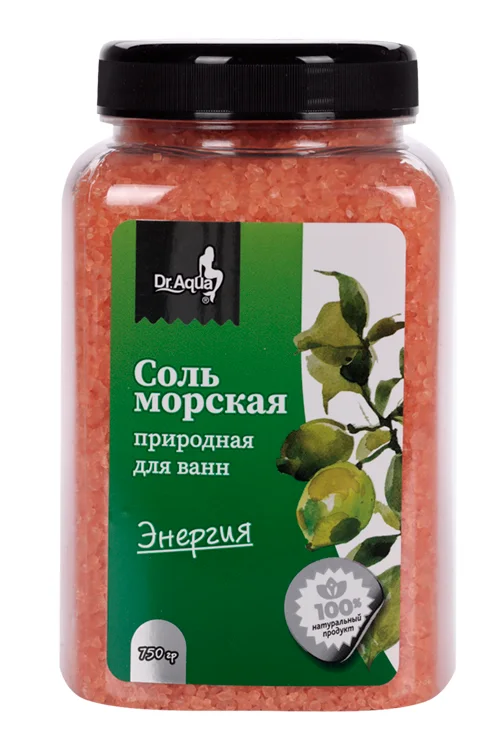 Соль для ванн Dr Aqua морская Энергия бергамот 750 гр