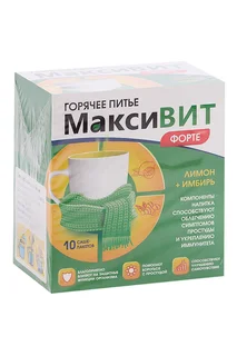 Горячее питье Максивит Форте лимон / имбирь 16 гр 10 шт порошок