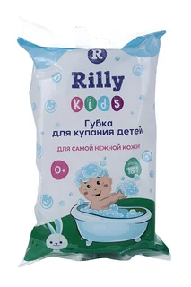Губка Rilly kids для купания детей Зайка белый 0+