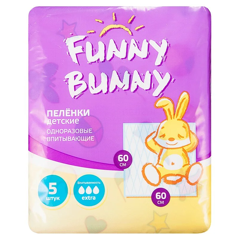 Фанни Банни Пеленка Впитывающая Для Детей 60×60 см 5 шт