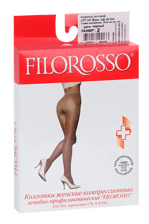 Колготки Filorosso Lift Up компресс лечеб-профилакт 40 den 1 класс черный р 2