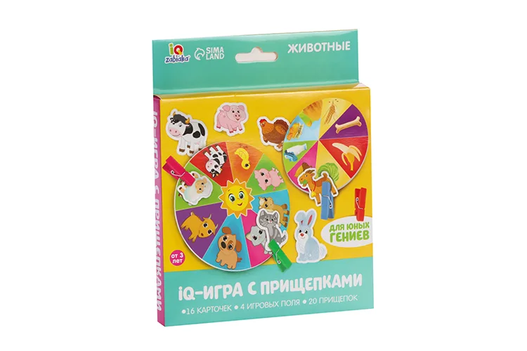 Развивающая игра с прищепками «Животные» по методике Монтессори