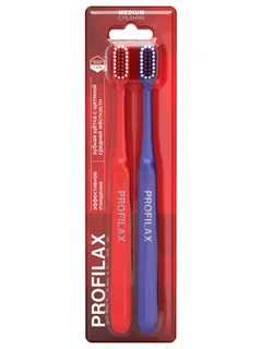 Зубная щётка с щетиной средней жёсткости Profilax Medium 2 шт