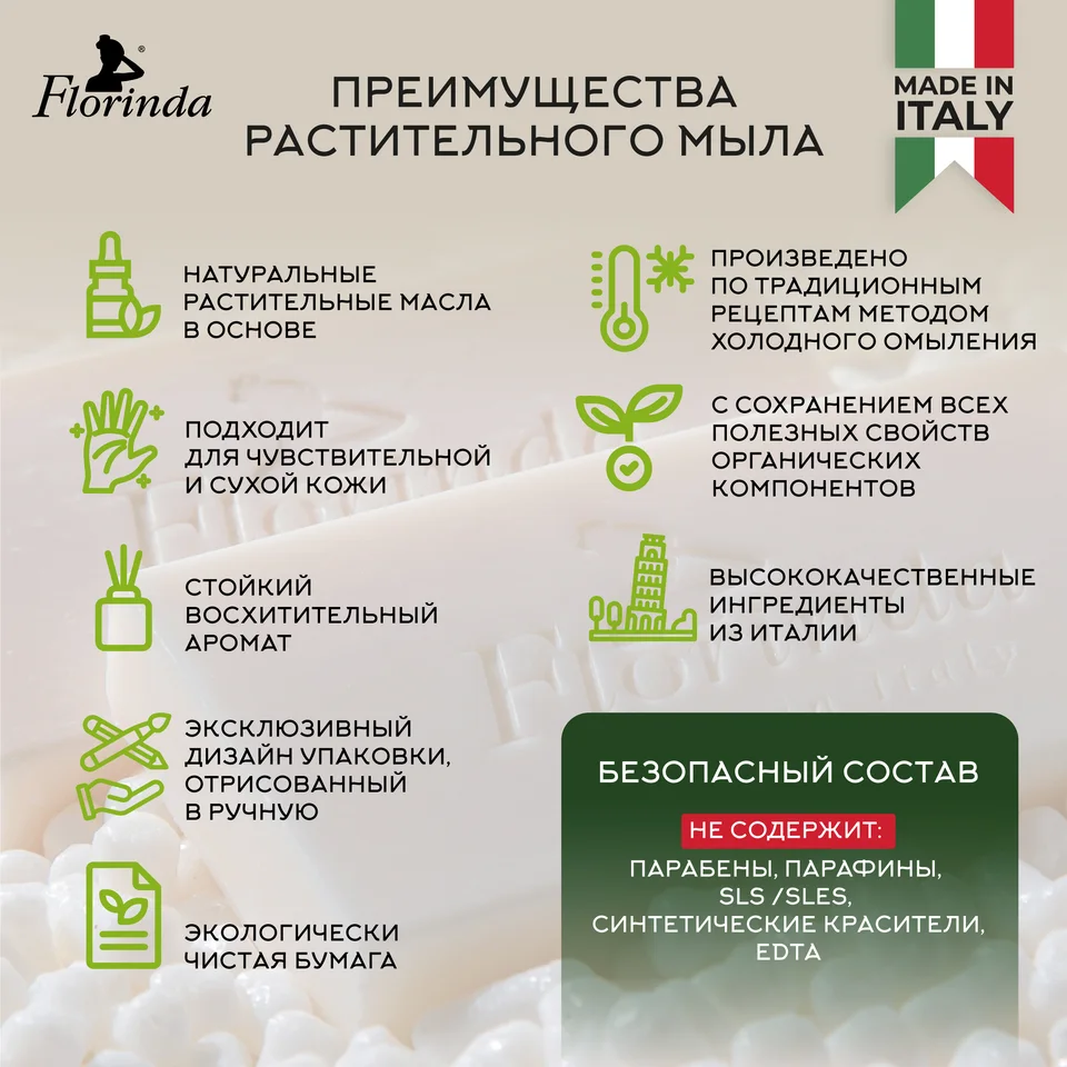 Флоринда мыло бергамот 200 гр