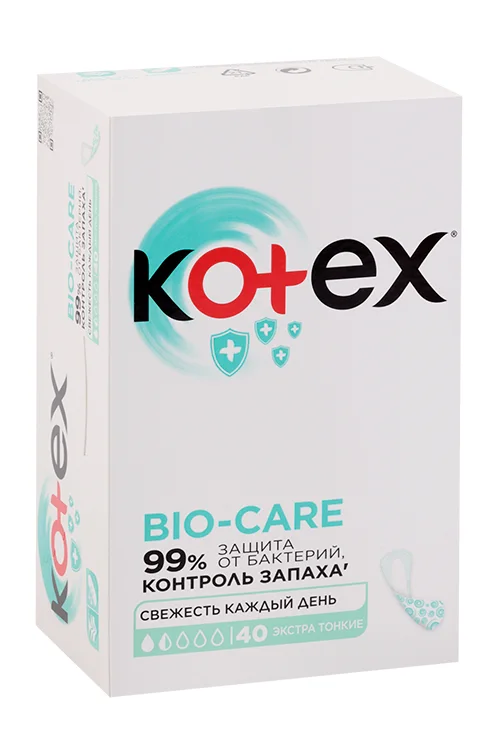 Прокладки Kotex Bio-care ежедневные экстра тонкие 40 шт