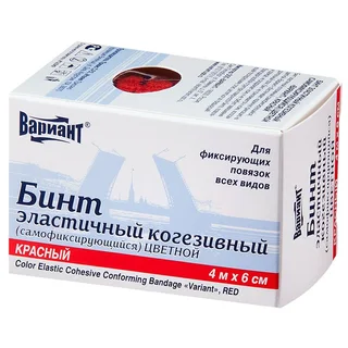 Вариант Бинт Когезивный Самофиксир. 6 см × 4 м Красный №1/Стм
