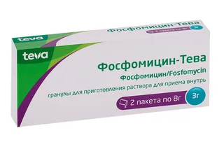Фосфомицин-Тева 3 гр 8 гр 2 шт гранулы для приготовления раствора для приема внутрь