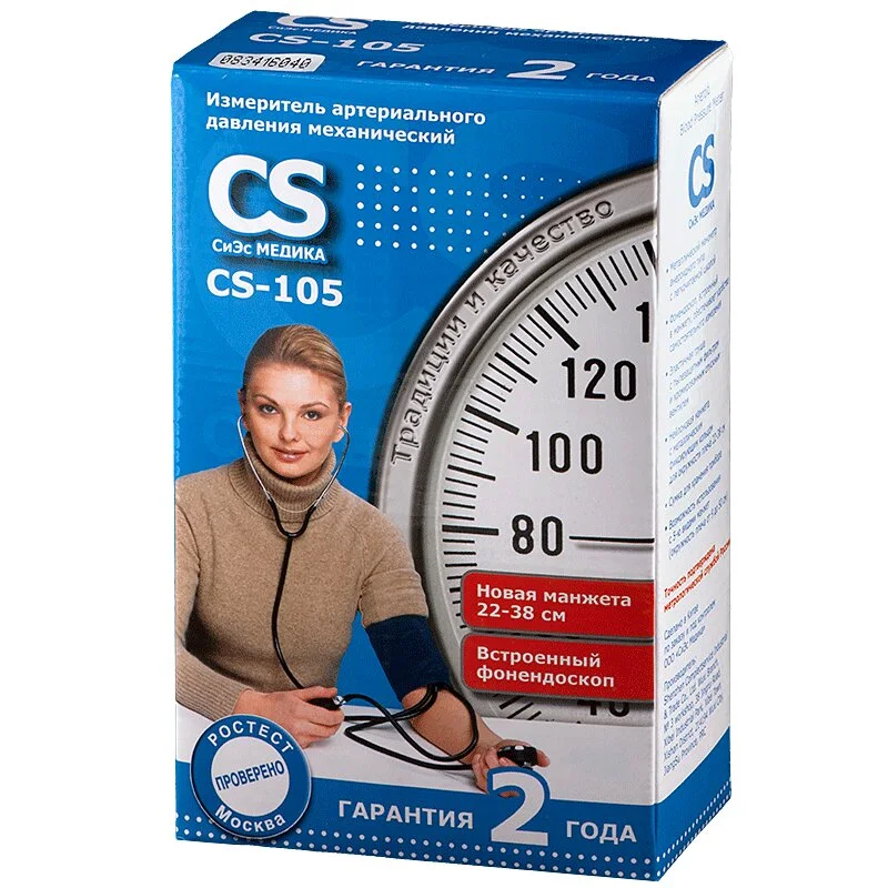 Тонометр Cs Medica Cs-105 Механический Со Встроенным Фонендоскопом