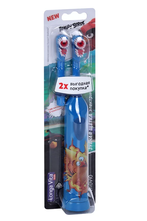 Набор Лонга Вита Энгри Бердс зубная щетка ротац 2 насад (от 3 лет) арт KAB-1