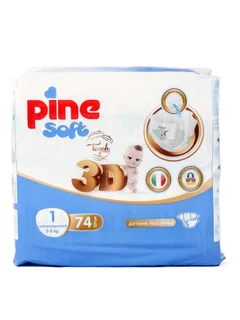 Подгузники детские 1 Pine Soft 3D Newborn (2-5 кг) 74 шт