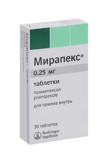 Мирапекс 0,25 мг 30 шт таблетки
