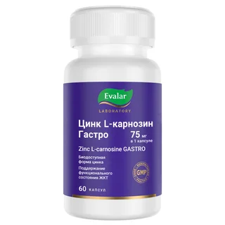 Цинк-L-карнозин Гастро, 60 капсул, Evalar Laboratory