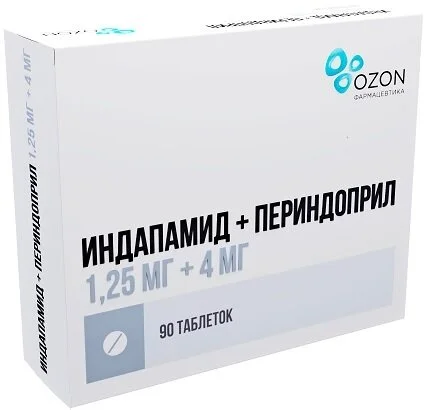 Индапамид+Периндоприл таблетки 1.25+4 мг 90 шт