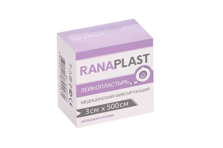 Пластырь Ранапласт гипоаллергенный шелк осн 3×500 см
