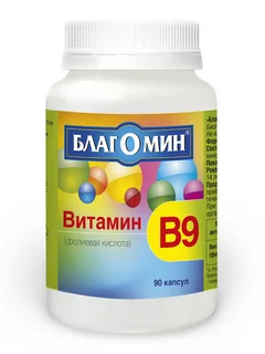 Благомин Витамин B9 (фолиевая кислота) таблетки 500 мкг 90 шт