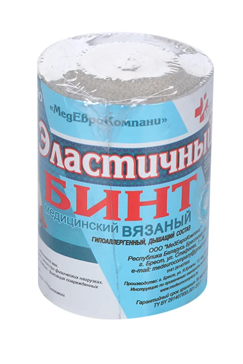Бинт мед эласт вязан с лайкрой компресс ленточ СР 6 см × 1.5 м