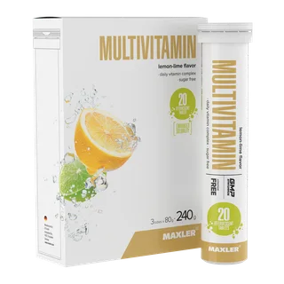 Мультивитамины Maxler Multivitamin комплекс витаминов 3 тубы по 20 шипучих шт - Лимон-Лайм