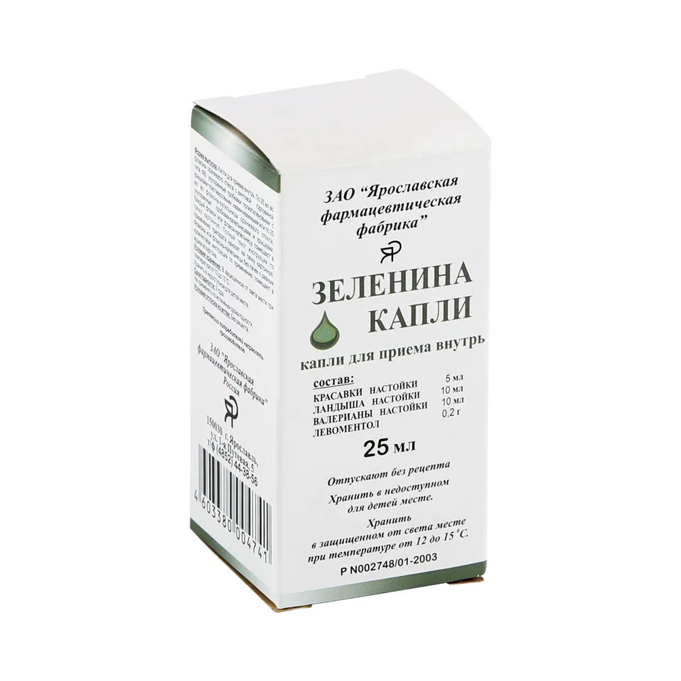 Зеленина капли капли 25 мл