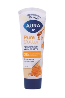 Крем Aura Pure Cotton питательный с D-пантенолом / экст меда для рук 75 мл