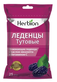 Гербион Леденцы тутовые с маслом эвкалипта и витамоном С 25 шт