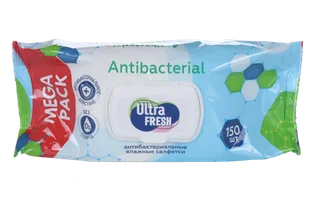 Салфетки Ultra Fresh Antibacterial влаж с клапаном 150 шт