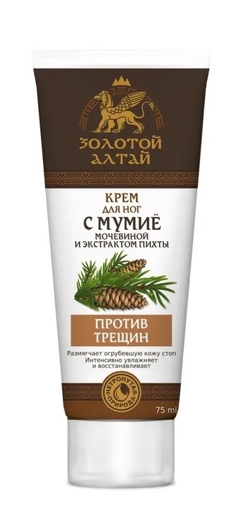 Крем Золотой Алтай для ног п/трещин смягчающий с мумие / мочевиной / экстрактом пихты 75 мл