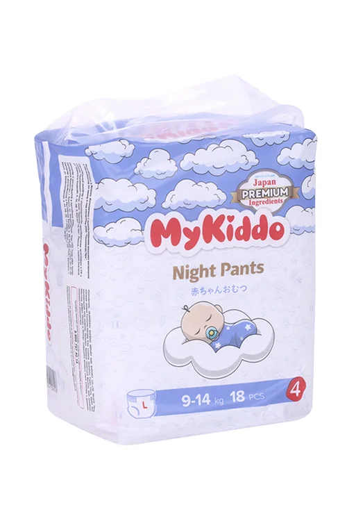 Подгузники-трусики MyKiddo Night Pants Premium 4 ночные для детей L (9-14 кг) 18 шт