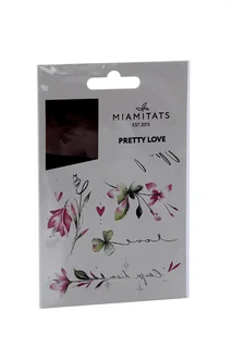 Мини-тату Miami Tattoos Pretty Love переводные акварельные цветы надписи