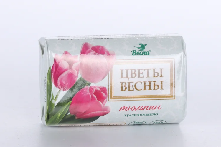 Мыло твердое Весна Цветы весны Тюльпан 90 гр