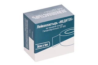 Лейкопластырь Медитек на тканевой основе гипоаллергенный ЛР 005 3 см × 5 м